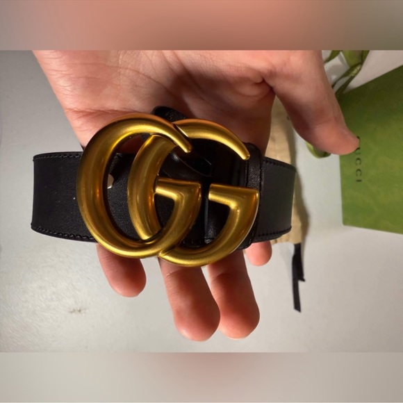 New Gucci LEATHER BELT WITH DOUBLE G BUCKLE
Sz 85 / 34 - Picture 1 of 11